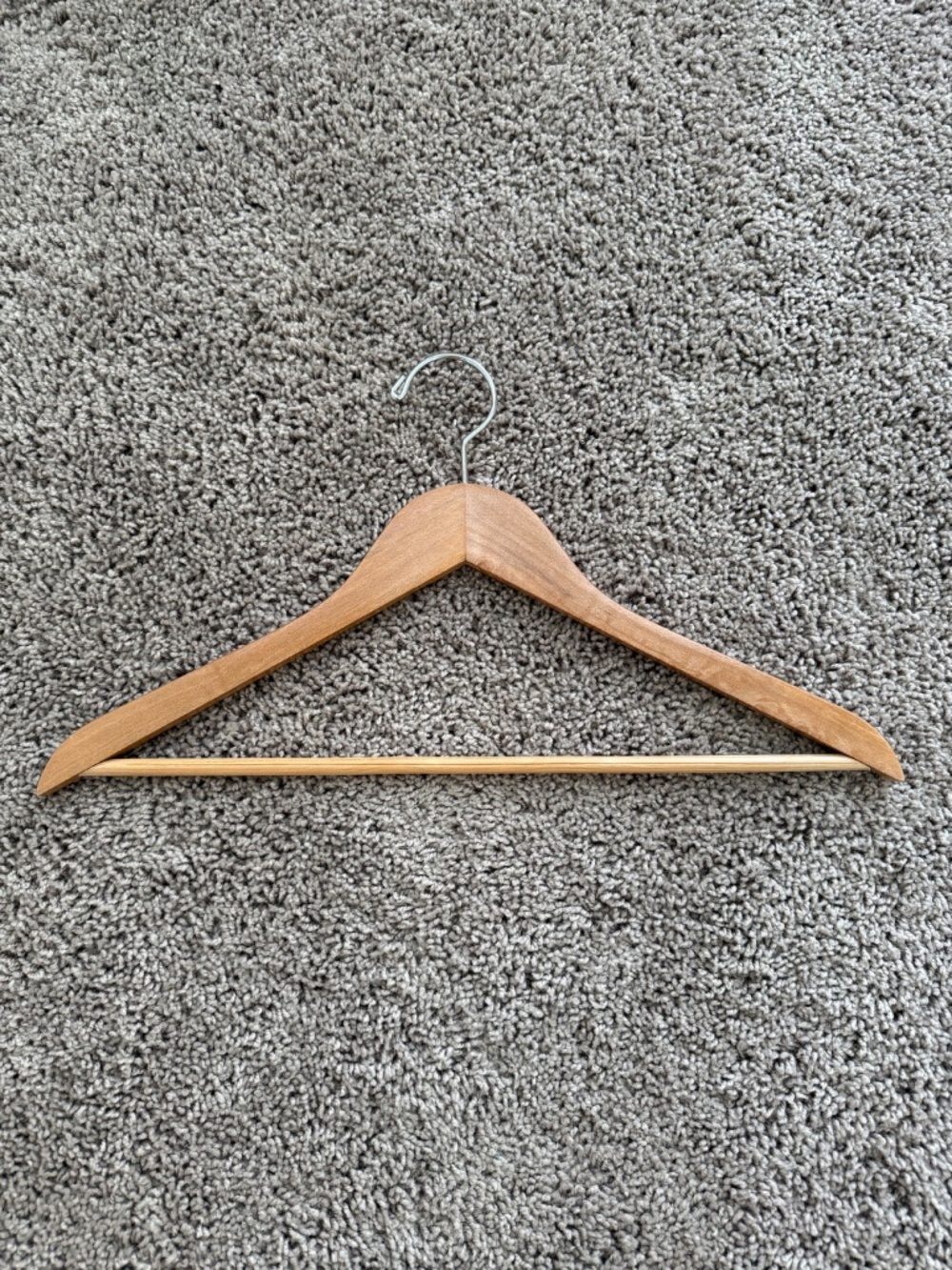The Container Store Wooden Shirt Hanger with Ribbed Bar in Natural
